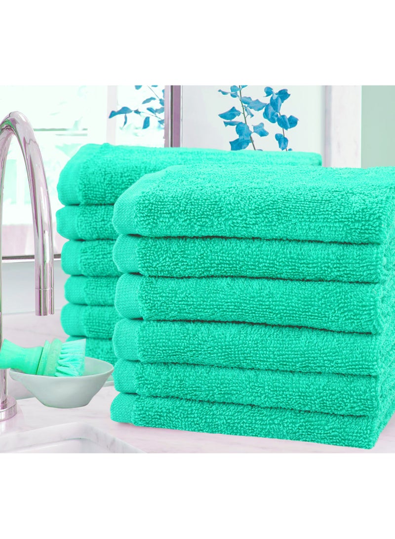 بليس كاسا مناديل Bliss Casa 100% من القطن الممشط (12 عبوة، 30 × 30 سم) - منشفة 500 جرام في المتر المربع، مجموعة مناشف الوجه عالية الامتصاص وسريعة الجفاف وناعمة  - Image 5