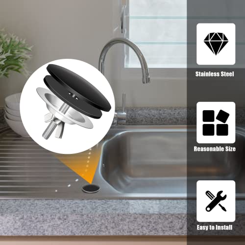 KIBBEH 2 Pack 2 Inch Sink Hole Cover for Kitchen Stainless Steel Faucet Hole Cover,Sink Plug Stopper Kitchen,Blanking Metal Plug(Black) - Image 5