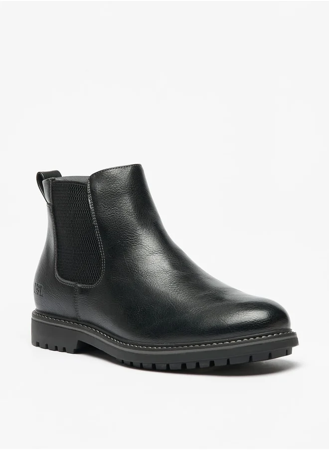 ال بي ال من شو اكسبرس Men's Textured Slip-On Chelsea Boots