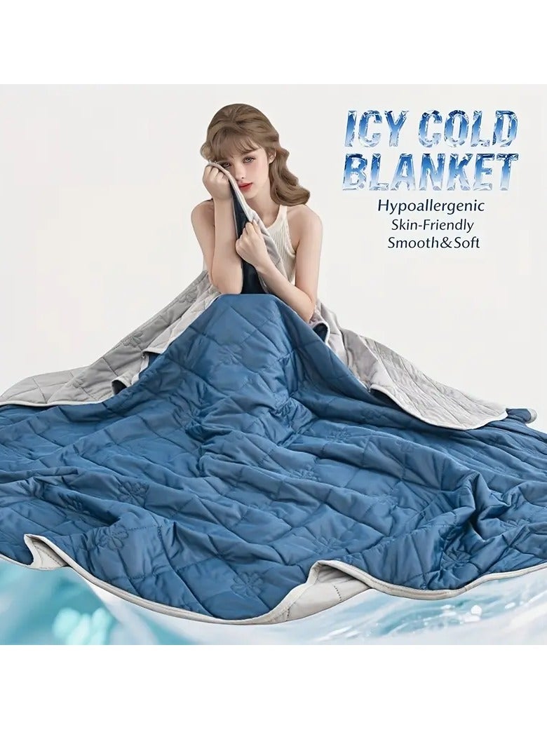 M MIAOYAN Ice-Cooling Silk Summer Blanket 150×200cm – Ultra Soft & Refreshing for AC Rooms, Washable Lightweight Quilt - Image 2