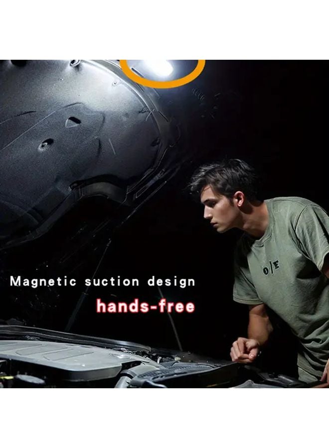 S Series Black Red Portable Magnetic Rechargeable Ultra Bright COB LED Flashlight - Image 3