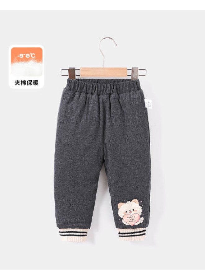 Girls' Winter Cold-proof Base Pants Toddler Thickened Casual Slim-fit Cotton Pants Warm - Image 1