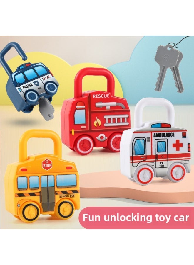 null - Children's Unlocking Toys Early Education Letters And Numbers Cognition 0-3 Years Old Baby Key Shape Matching Lock Car-Color:Six Different Patterns (full Set) - Image 1