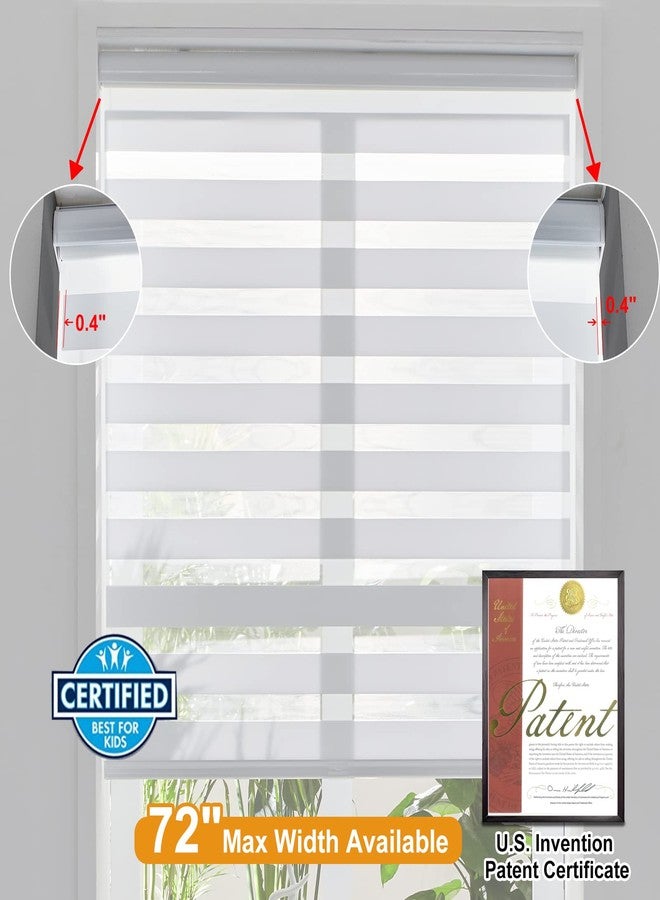Persilux Cordless Zebra Blinds for Indoor Windows, Free-Stop Zebra Blinds Cordless, Light Filtering Sheer Shades Dual Layer for Day and Night, Zebra Roller Shades for Home (34.25" W X 72" H, White) - Image 4
