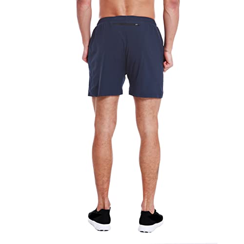 EZRUN Men's 5 Inches Running Workout Shorts Quick Dry Lightweight Athletic Shorts with Liner Zipper Pockets,Navy Blue,S - Image 3