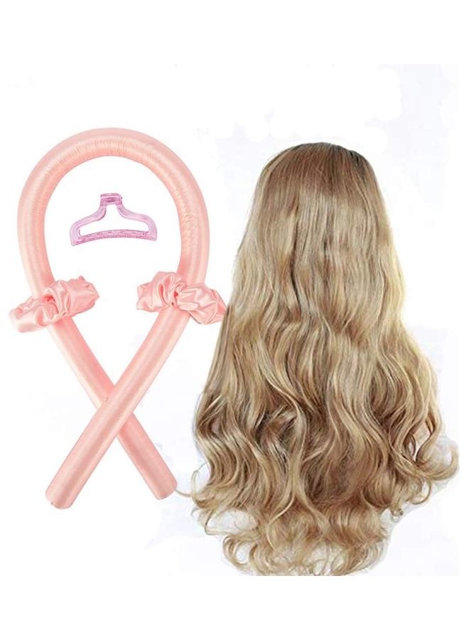 NIBEMINENT Heatless Curling Rod Headband Pink - Image 3
