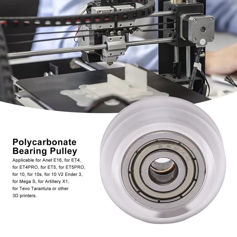 High Rigidity POM Pulley Wheel with Carbon Steel Bearing for 3D Printer Wheels, CNC, Writing Machine, 24mm, Transparent - Image 4