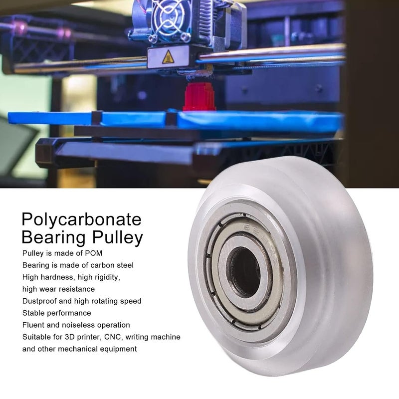 High Rigidity POM Pulley Wheel with Carbon Steel Bearing for 3D Printer Wheels, CNC, Writing Machine, 24mm, Transparent - Image 5