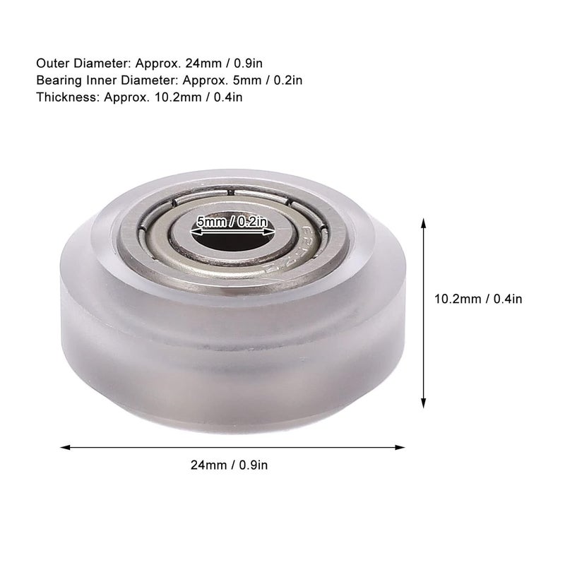High Rigidity POM Pulley Wheel with Carbon Steel Bearing for 3D Printer Wheels, CNC, Writing Machine, 24mm, Transparent - Image 3