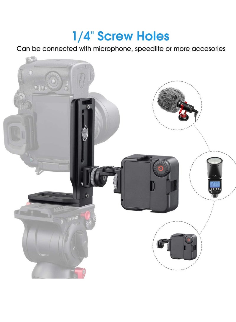 DSLR Camera L-type Quick Release Plate Vertical Horizontal Switching Tripod Quick Release Board Compatible with Canon/Nikon/Sony/DJI/Osmo/Ronin/Zhiyun Stabilizer Tripod Monopod - Image 5