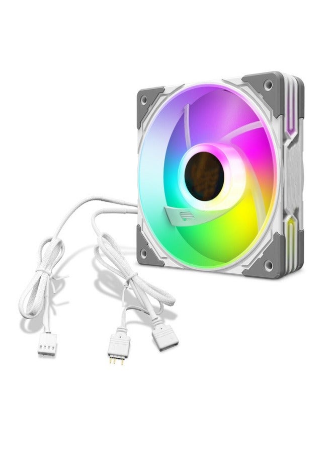 M MIAOYAN New computer case fan 12cm silent FDB bearing ARGB optical synchronization intelligent temperature control cooling fan - Image 1