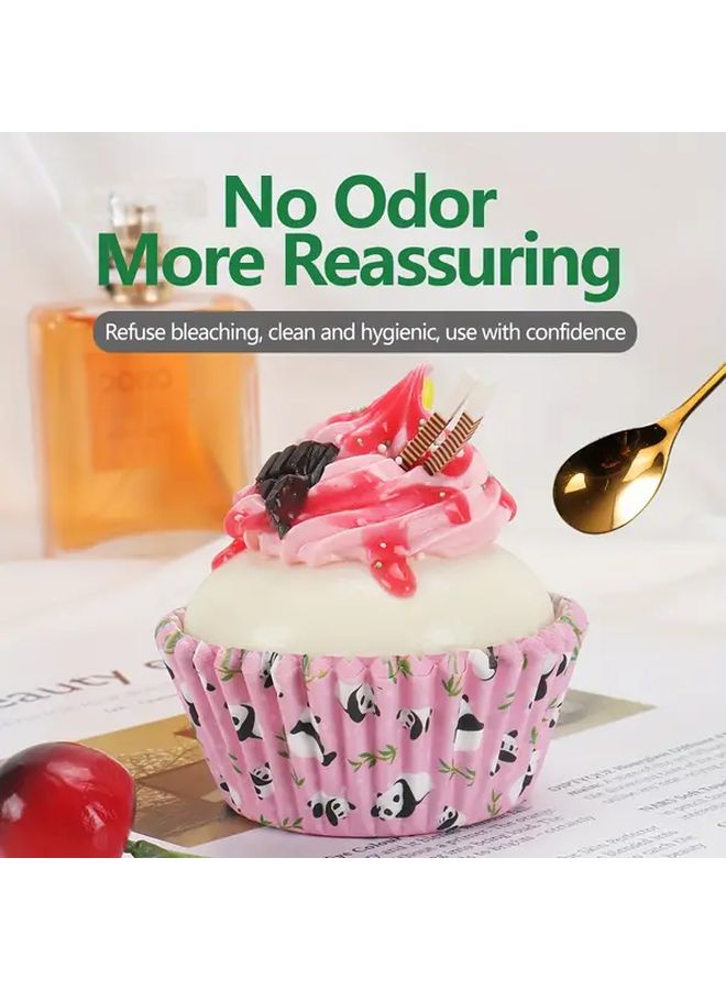 Polychrome Panda Pattern Oil Proof Paper Cupcake Muffin Baking Cups For Birthday Party - Image 4