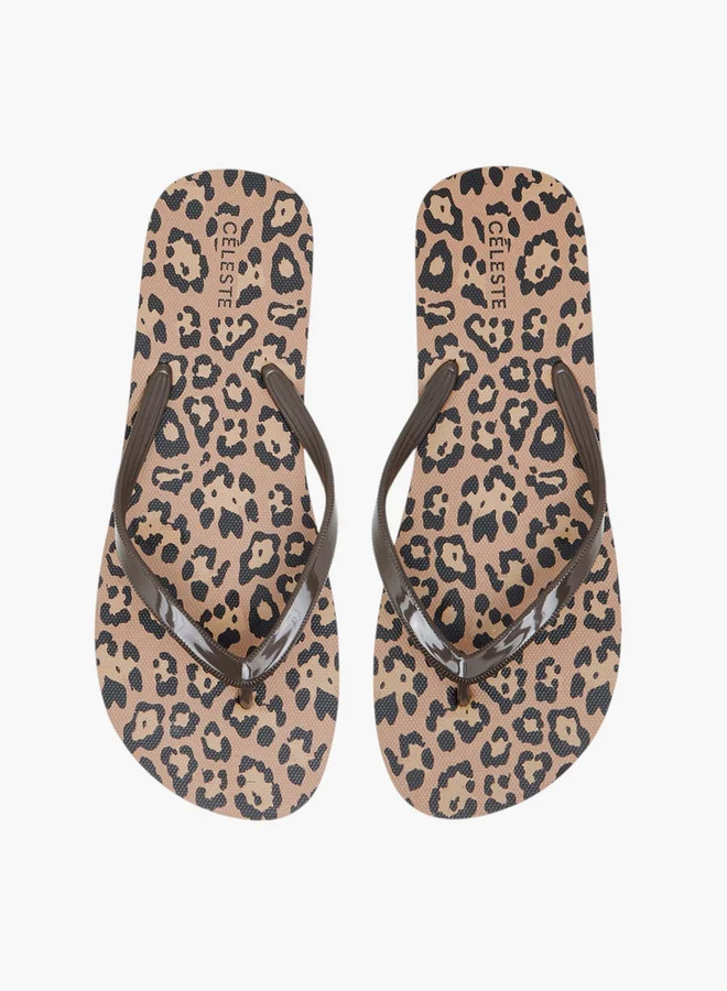 Celeste Women's Animal Print Flip Flops