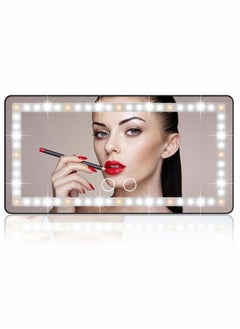 Rechargeable Makeup Mirror with 3 Light Modes and 60 LEDs for Car Sun Visor Vanity - Portable, Dimmable Clip-on Cosmetic Mirror with Touch Screen, Universal for Vehicles