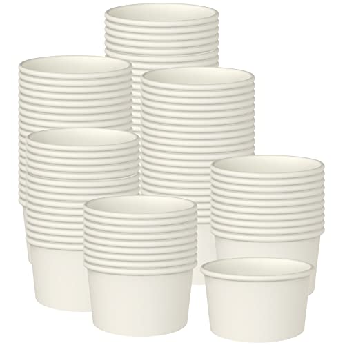 Axe Sickle 50 Pcs 9 Ounce Paper Ice Cream Cups Disposable Dessert Bowls for Hot or Cold Food, Sundae, Frozen Yogurt, Soup, White - Image 1