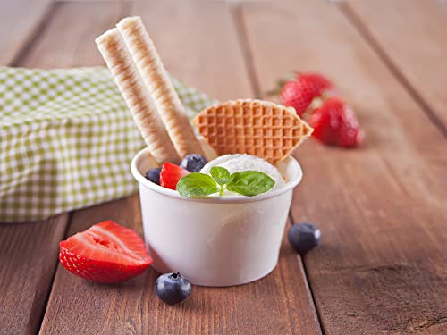 Axe Sickle 50 Pcs 9 Ounce Paper Ice Cream Cups Disposable Dessert Bowls for Hot or Cold Food, Sundae, Frozen Yogurt, Soup, White - Image 4