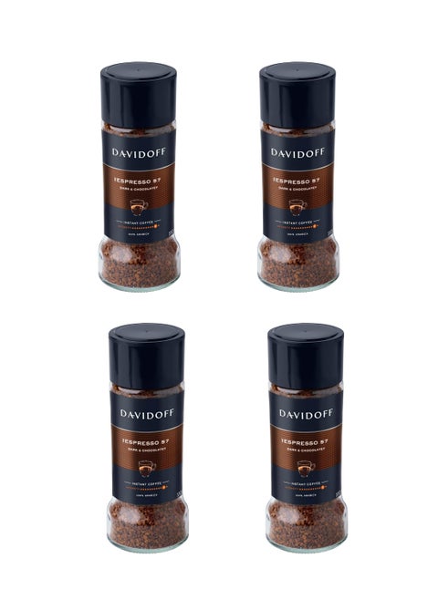 Davidoff Espresso 57 – Bundle of 4 Instant Coffee Jars – 100g Each – Total 400g