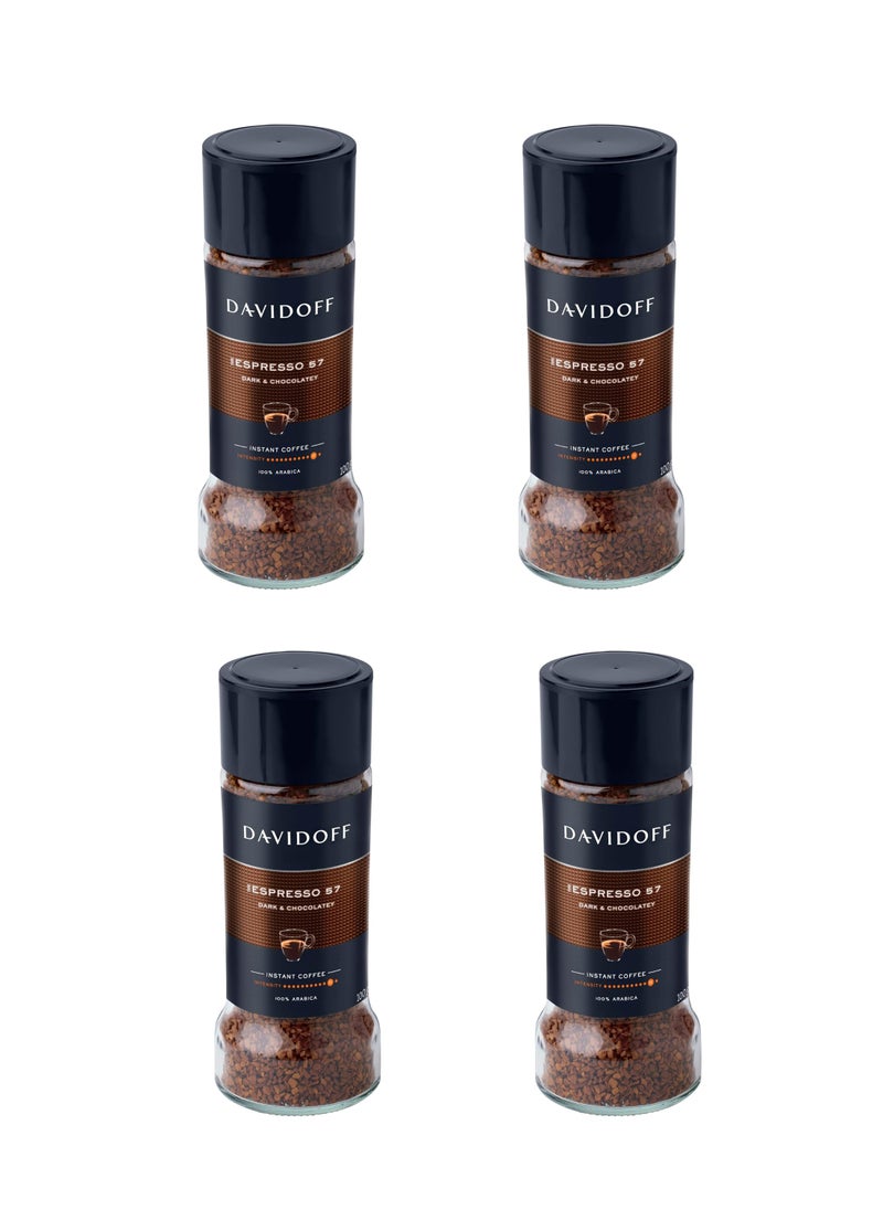 Davidoff - Davidoff Espresso 57 – Bundle of 4 Instant Coffee Jars – 100g Each – Total 400g - Image 1