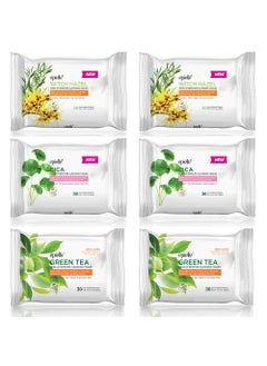 Epielle Epielle Makeup Remover Cleansing Wipes  Gentle for All Skin Types  Removes Dirt Oil Makeup  Facial Towelettes  Beauty Gift Spa Day Gift Set  Pack of 6  Korean Skincare 