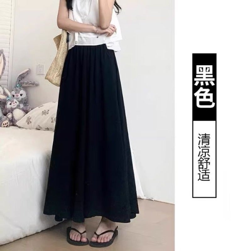 Girls' Skirt Pants Stylish Summer Outfit Fashion Loose Yamamoto Cropped Pants Summer Thin Pants For Older Children - Image 1