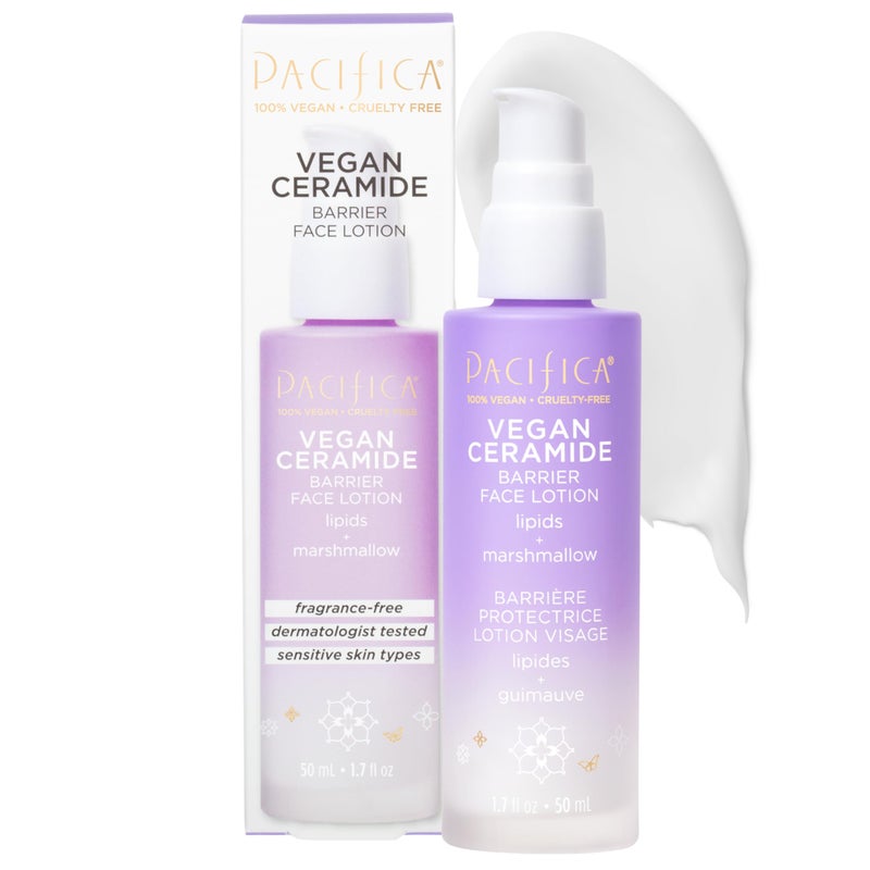 Pacifica Face Moisturizer - Vegan Ceramide Barrier Repair Face Lotion, Hydrating, For Dry Skin, Dermatologist Tested, Safe for Sensitive Skin, Fragrance Free, Vegan + Cruelty Free - Image 1
