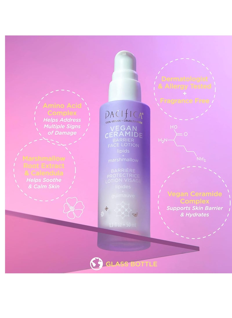 Pacifica - Pacifica Face Moisturizer - Vegan Ceramide Barrier Repair Face Lotion, Hydrating, For Dry Skin, Dermatologist Tested, Safe for Sensitive Skin, Fragrance Free, Vegan + Cruelty Free - Image 1