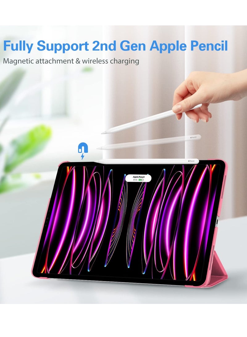 Procases Ipad Pro 12.9 Inch Slim Stand Hard Back Shell Smart Cover Melonpink - Image 2