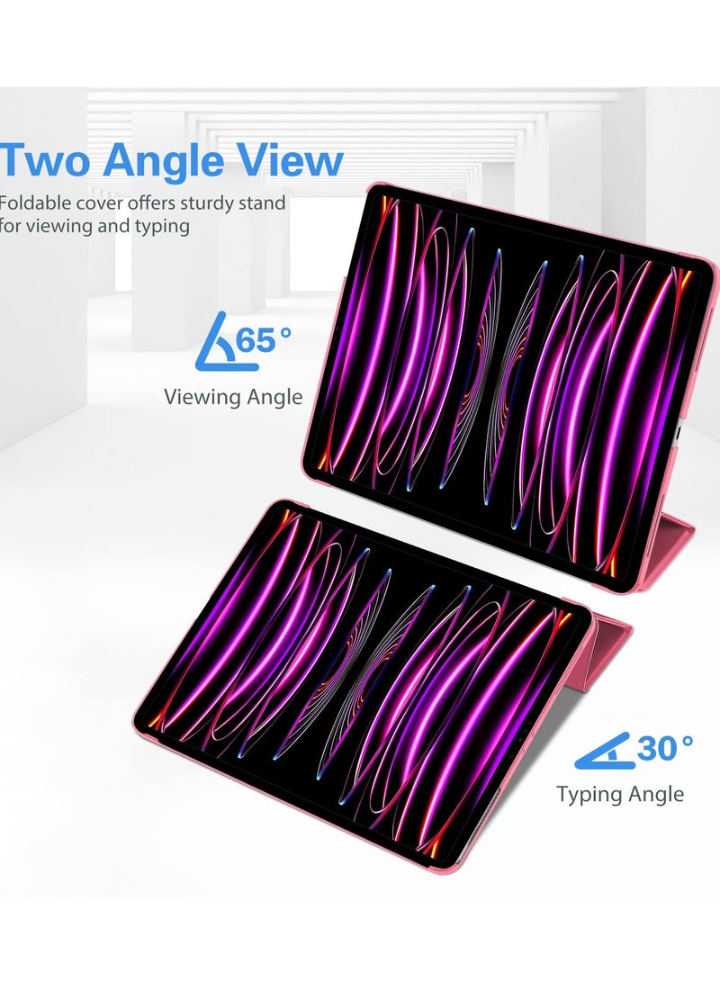 Procases Ipad Pro 12.9 Inch Slim Stand Hard Back Shell Smart Cover Melonpink - Image 4