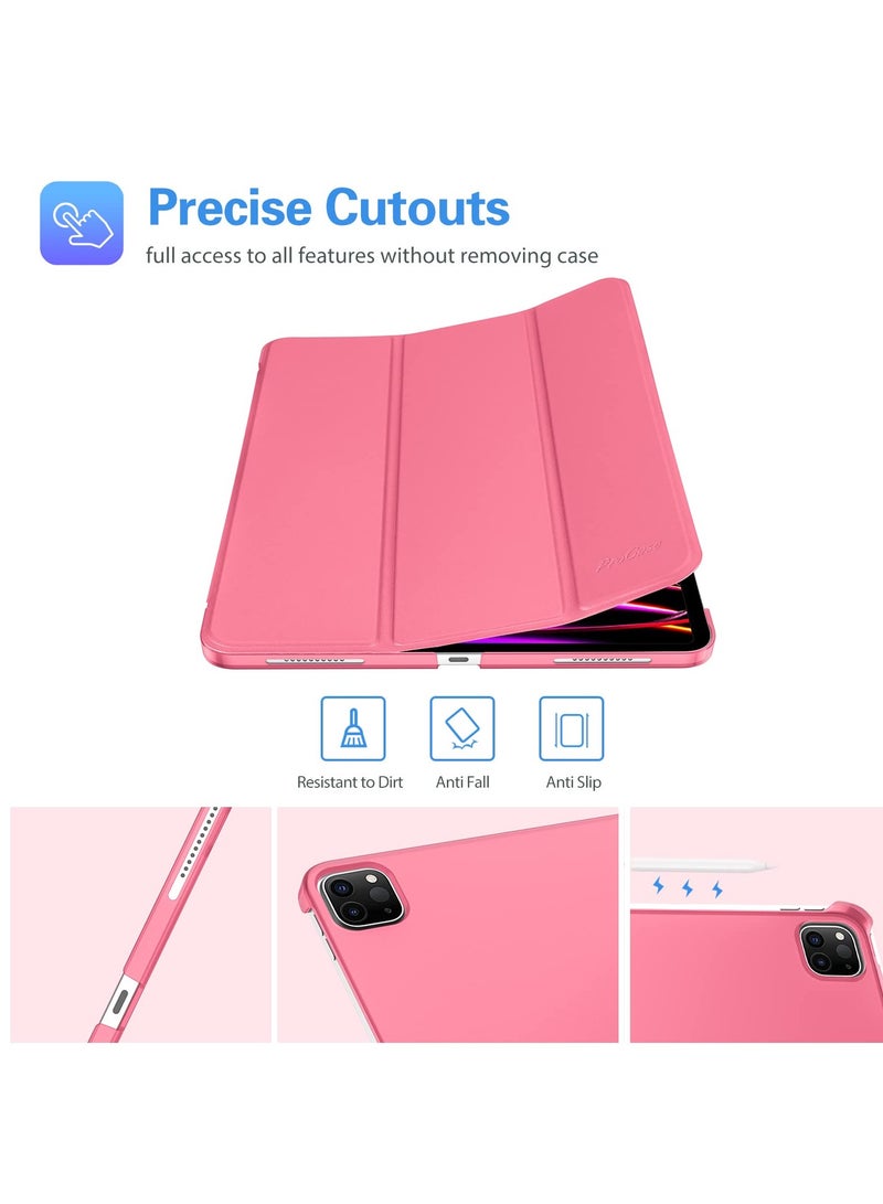 Procases Ipad Pro 12.9 Inch Slim Stand Hard Back Shell Smart Cover Melonpink - Image 5