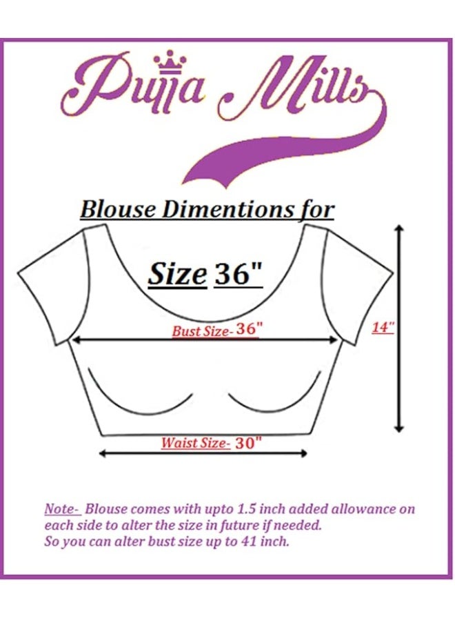 Pujia Mills بلوزة ساري نسائية بدون أكمام من الحرير الزهري من بوجيا ميلز - Image 3