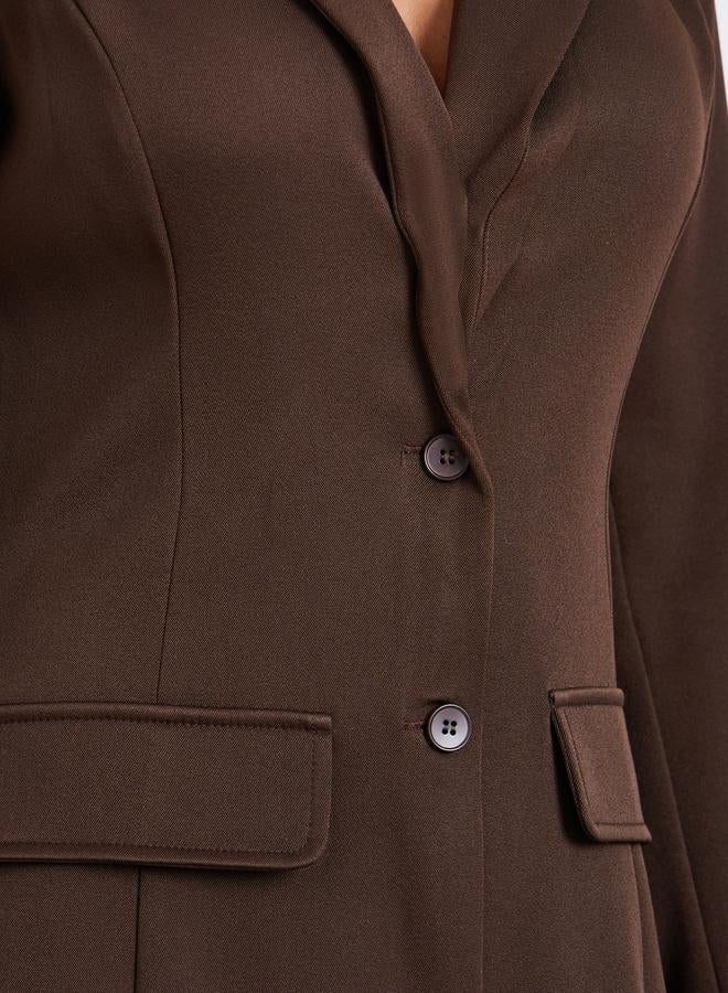 Styli Women Brown Long Sleeves Blazer Mini Dress - Image 4