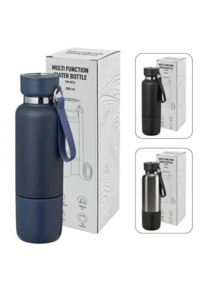 MTC Multi-function SS Bottle – Double Wall, Base Cup, Lanyard, 500ml  - Image 2