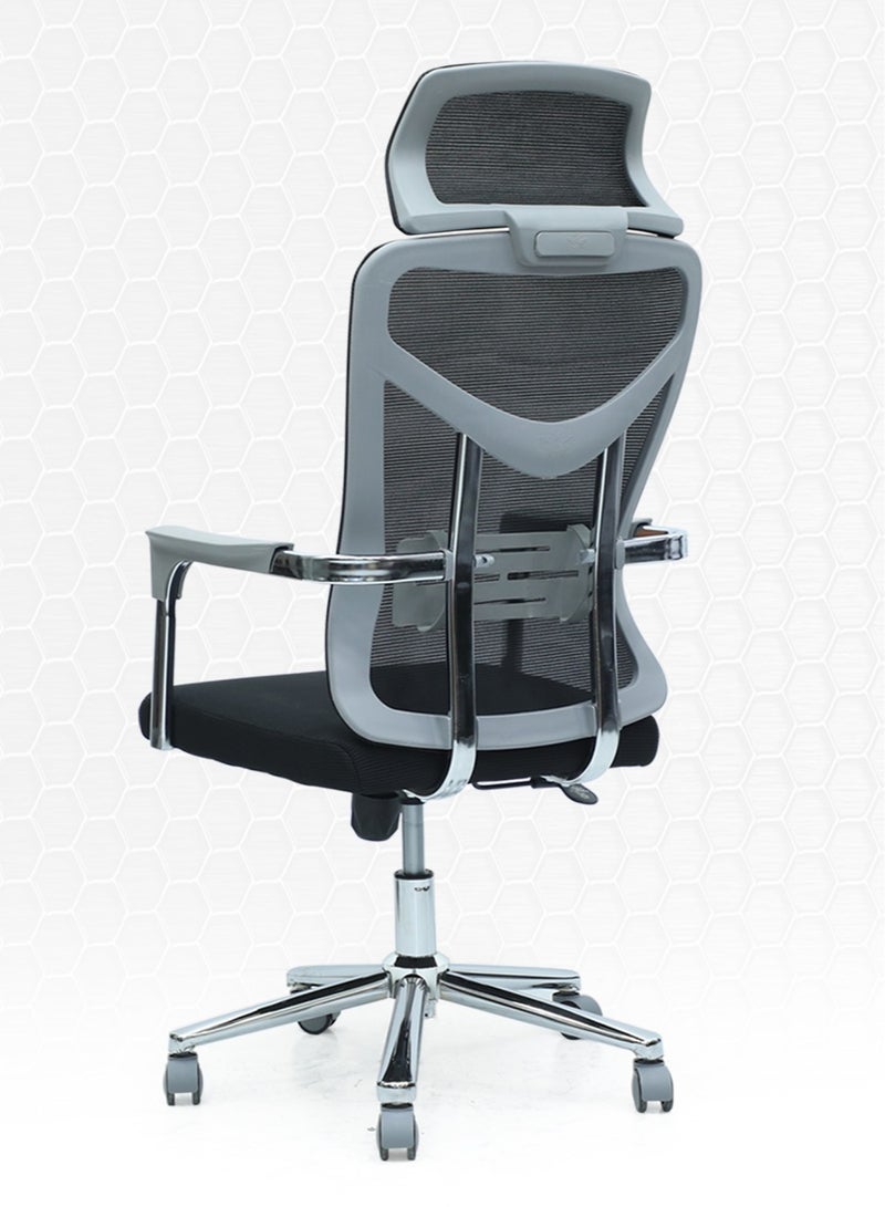 Multi Home Furniture Modern Office Chair MH-9001FR-Black for Home Executive Computer Chair Wide Seat With Large Headrest Modern Desk Chair Lumbar Support Adjustable Armrests  - Image 4
