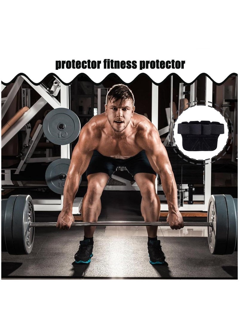 ARNOTEC Gym gloves One size thickened cowhide unisex fitness gloves, non-slip half finger, wrist guard equipment horizontal bar exercise anti-callus gloves four finger gloves  - Image 2