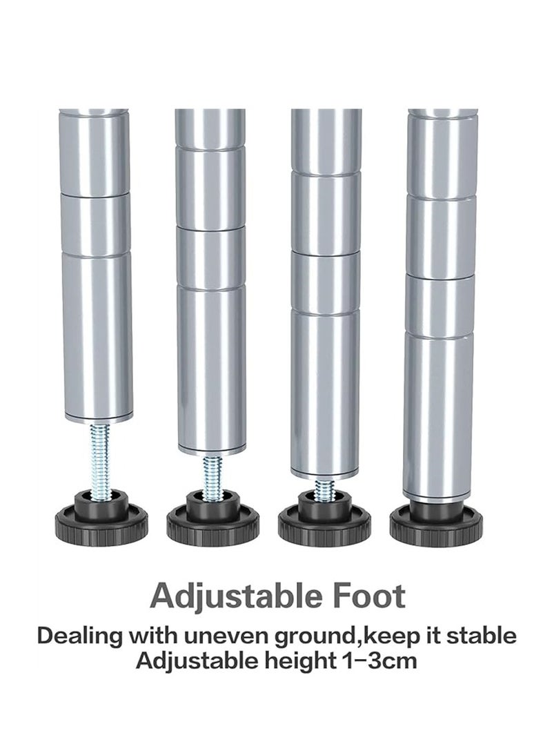 رفوف معدنية ، رفوف تخزين الصلب ، رفوف معدنية ، 5 رفوف المطبخ ، المرآب ، الأسرة ، حمام ، مطبخ ، مكتب ( فضي ) - Image 5