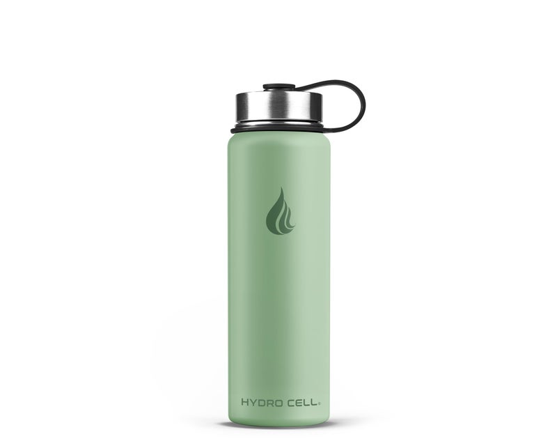 HYDRO CELL Stainless Steel Insulated Water Bottle with Straw - For Cold & Hot Drinks - Metal Vacuum Flask with Screw Cap and Modern Leakproof Sport Thermos for Adults (Sage 24oz) - Image 3