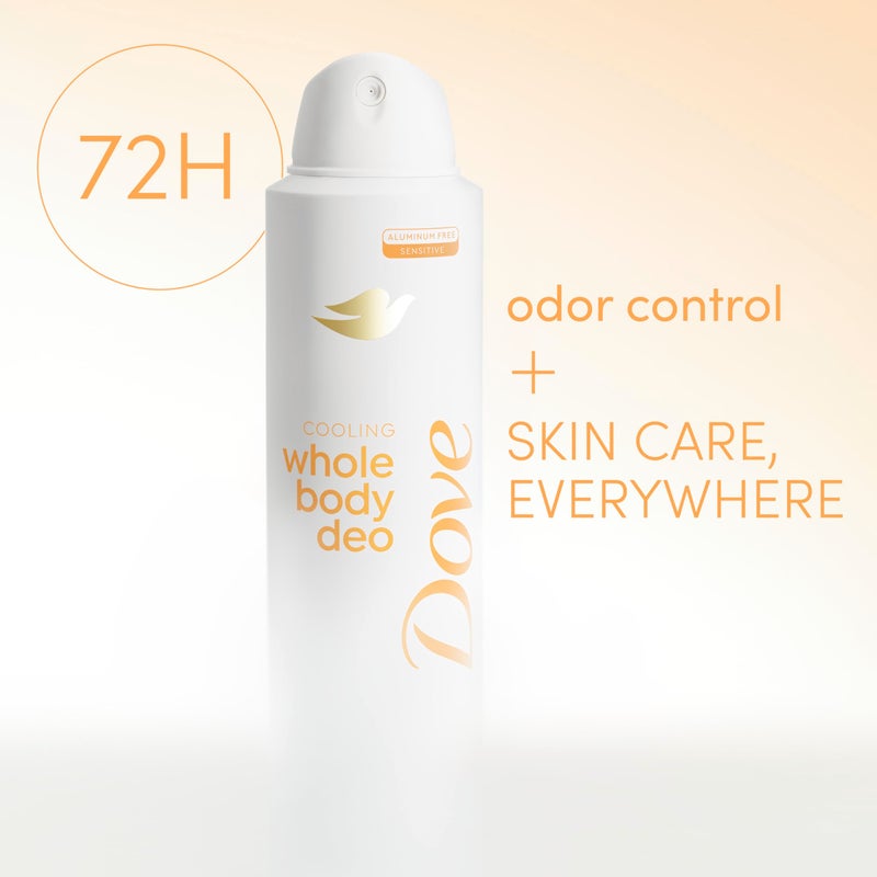 Dove Whole Body Deodorant Cooling Spray Peach & White Tea Aluminum Free 4oz - Image 2