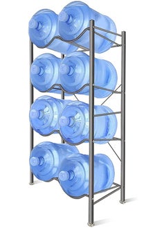 Water Bottle Storage Stand 4 Tier Water Bottle Holder 8 Bottles Of 5 Gallons Shelf Heavy Duty Water Bottle Stand Storage Easy To Assemble Sturdy And Durable Storage Stand For Office Home Gym Silver