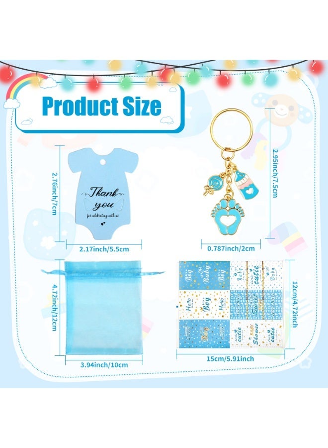 JAYATO 78 pcs Footprint Lollipop keychains, bags, pendants Party Favors for 24 Guests, Party Gift Bags Key Chain and stickers party supplies for Gender Reveal, Baby Shower, Mother's Day, Birthday, Guests, Commemoration, Baptism, Thank-you gifts Decoration - Image 5