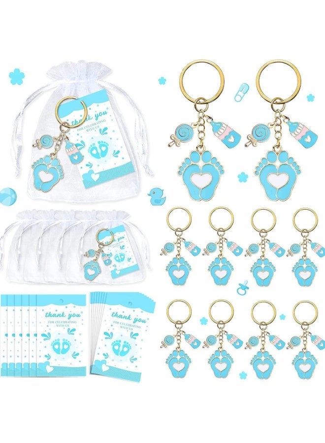 JAYATO 78 pcs Footprint Lollipop keychains, bags, pendants Party Favors for 24 Guests, Party Gift Bags Key Chain and stickers party supplies for Gender Reveal, Baby Shower, Mother's Day, Birthday, Guests, Commemoration, Baptism, Thank-you gifts Decoration - Image 3