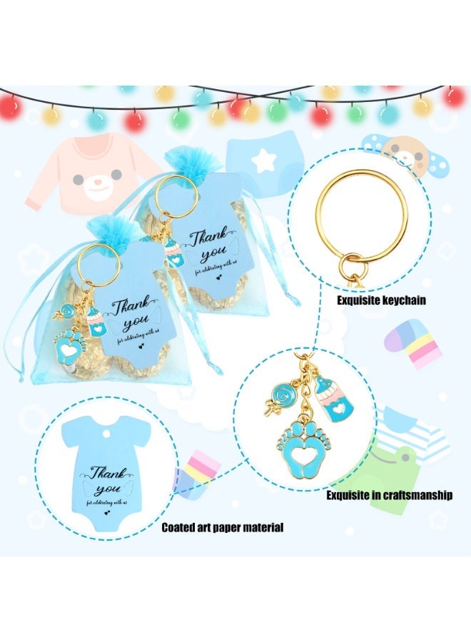 JAYATO 78 pcs Footprint Lollipop keychains, bags, pendants Party Favors for 24 Guests, Party Gift Bags Key Chain and stickers party supplies for Gender Reveal, Baby Shower, Mother's Day, Birthday, Guests, Commemoration, Baptism, Thank-you gifts Decoration - Image 4