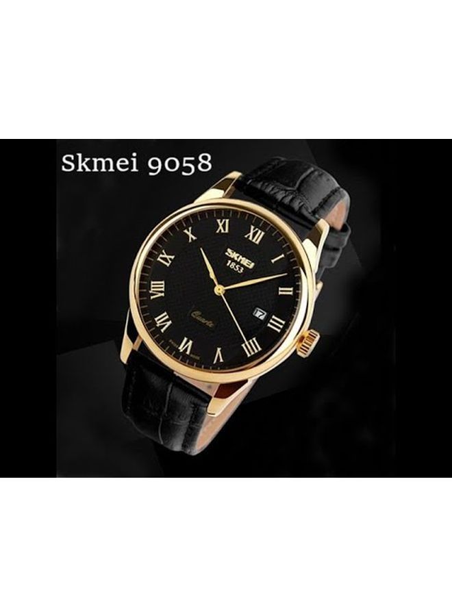 unisex Leather Analog Watch 9058 - Image 2