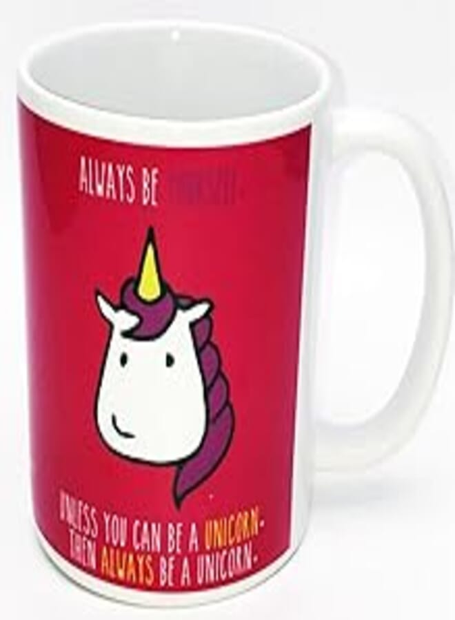Cute Animal Quote Mugs - Funny Custom Quirky Gift - Coffee Tea Hot Chocolate Drink Cup - for Her for Women for Girls (Unicorn Mug)