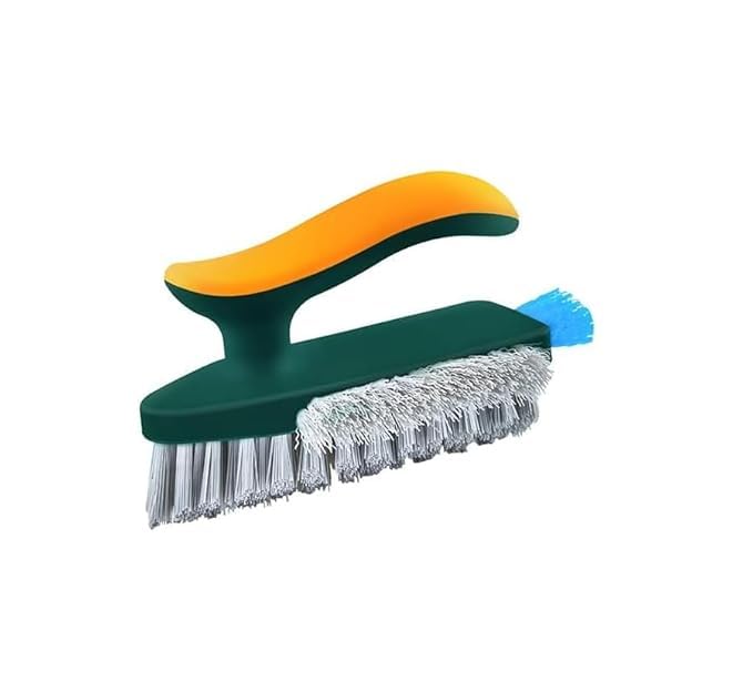 DEVHEART Cleaning Brush with Squeegee Scrub Brush Crevice Tools, v-Shape Gap Multifunctional scrubbing Floor for Cleaning Corner,Window,Sink,Kitchen (4 in 1) - Image 1