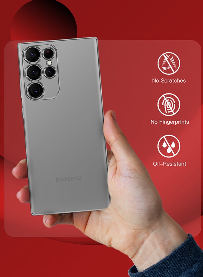 CATANES غطاء TPU ناعم لهاتف سامسونج جالاكسي S22 ألترا - غطاء شفاف فاخر مع حواف واقية مرتفعة وواقي شاشة مضاد للصدمات - فضي شفاف - Image 3