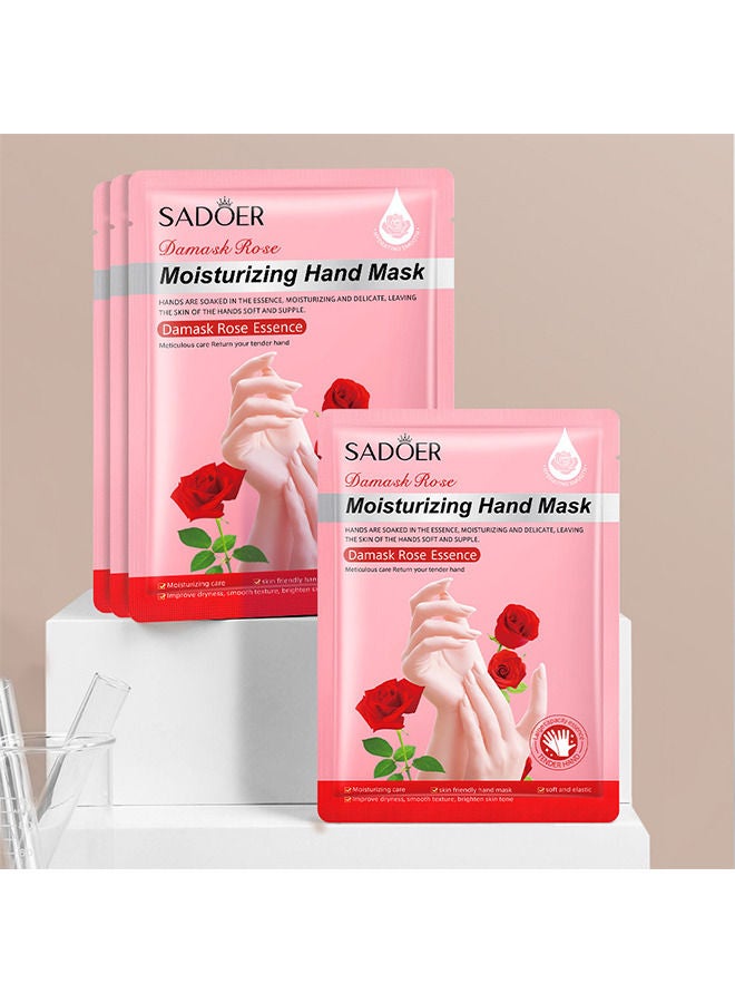 5 pack Rose Hand Mask Moisturizing Glove, Hand Peel Mask Exfoliating Gloves, Hand Repair Glove for Dry Hands Treatment, Remove Dead Skin, Rough Skin