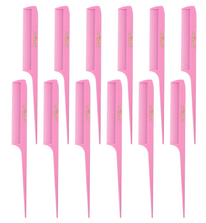 Krest Cleopatra 812 inch Rattail Combs Extra Fine ToothRat Tail Comb Model 441 Color Fresh Pink 1 Dozen
