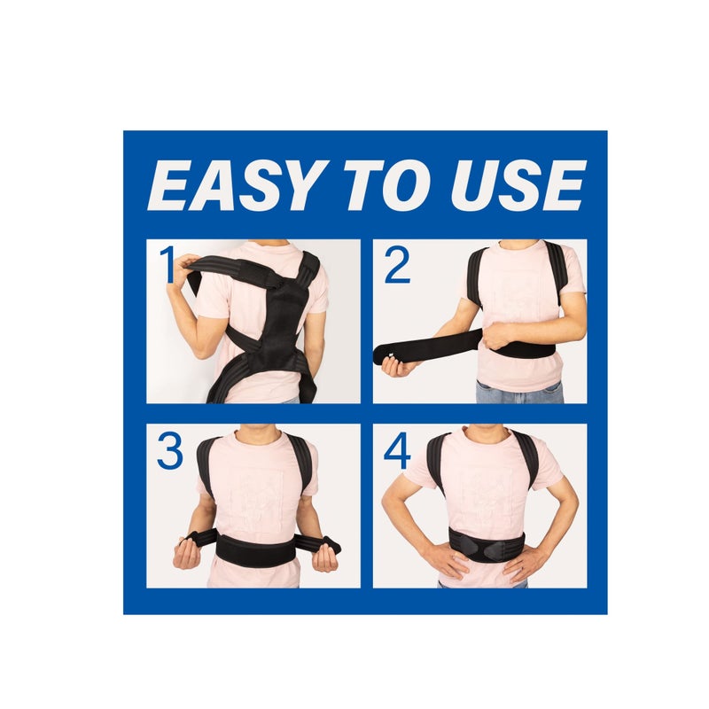 SOLARAE Posture Corrector, for Women and Men Back Straightener Posture Corrector Adjustable Size Back Brace for Posture Providing Pain Relief from Neck Shoulder and Upper Back (Large) - Image 5