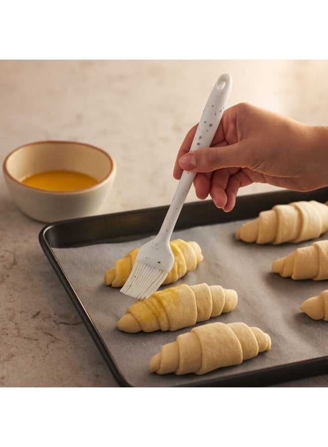 Small silicone pastry brush non stick heat resistant Bpa free kitchen utensils for cooking mixing baking white granite - Image 2