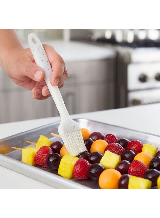 Small silicone pastry brush non stick heat resistant Bpa free kitchen utensils for cooking mixing baking white granite - Image 3